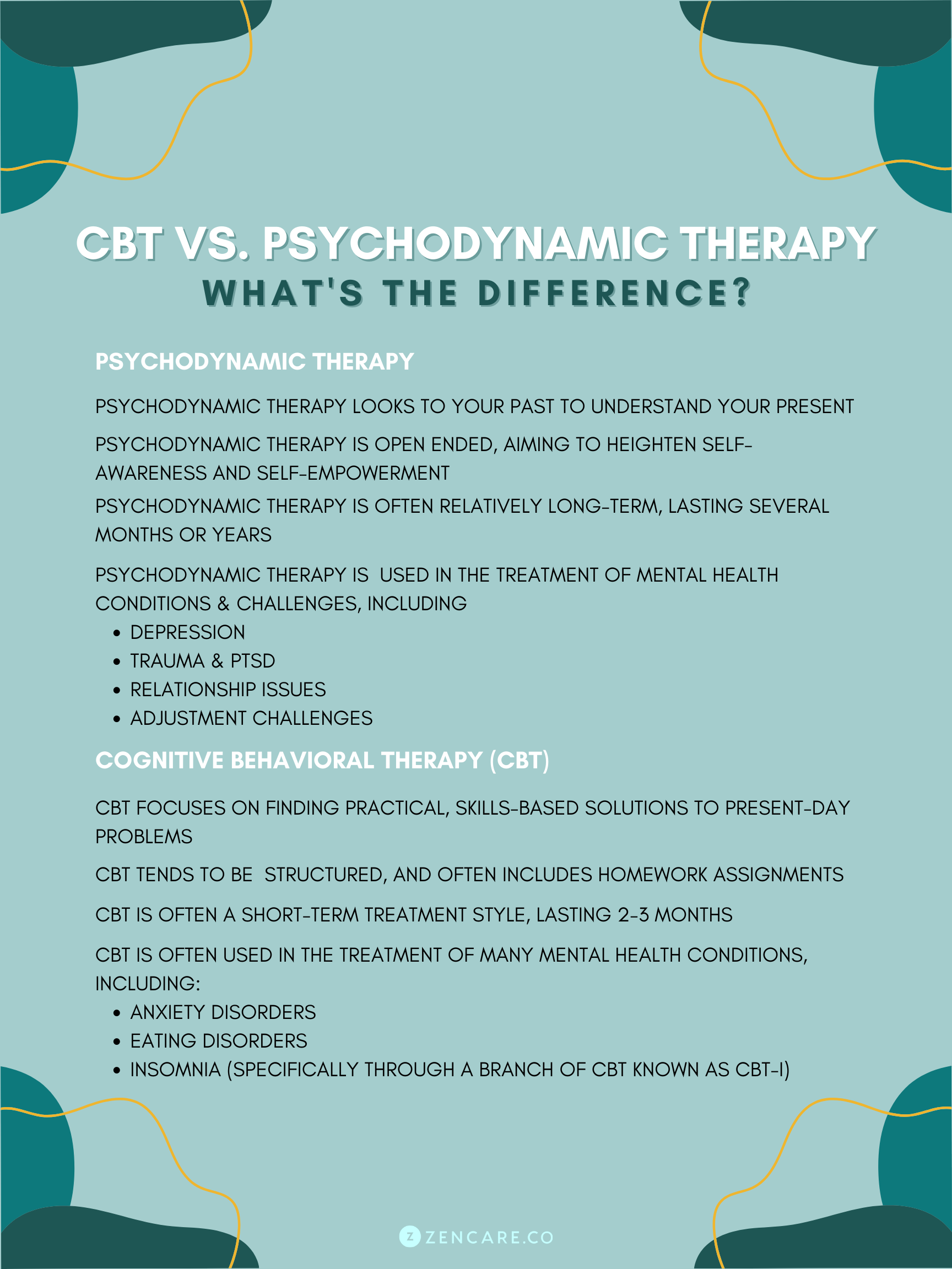 compare and contrast cbt and existential therapy