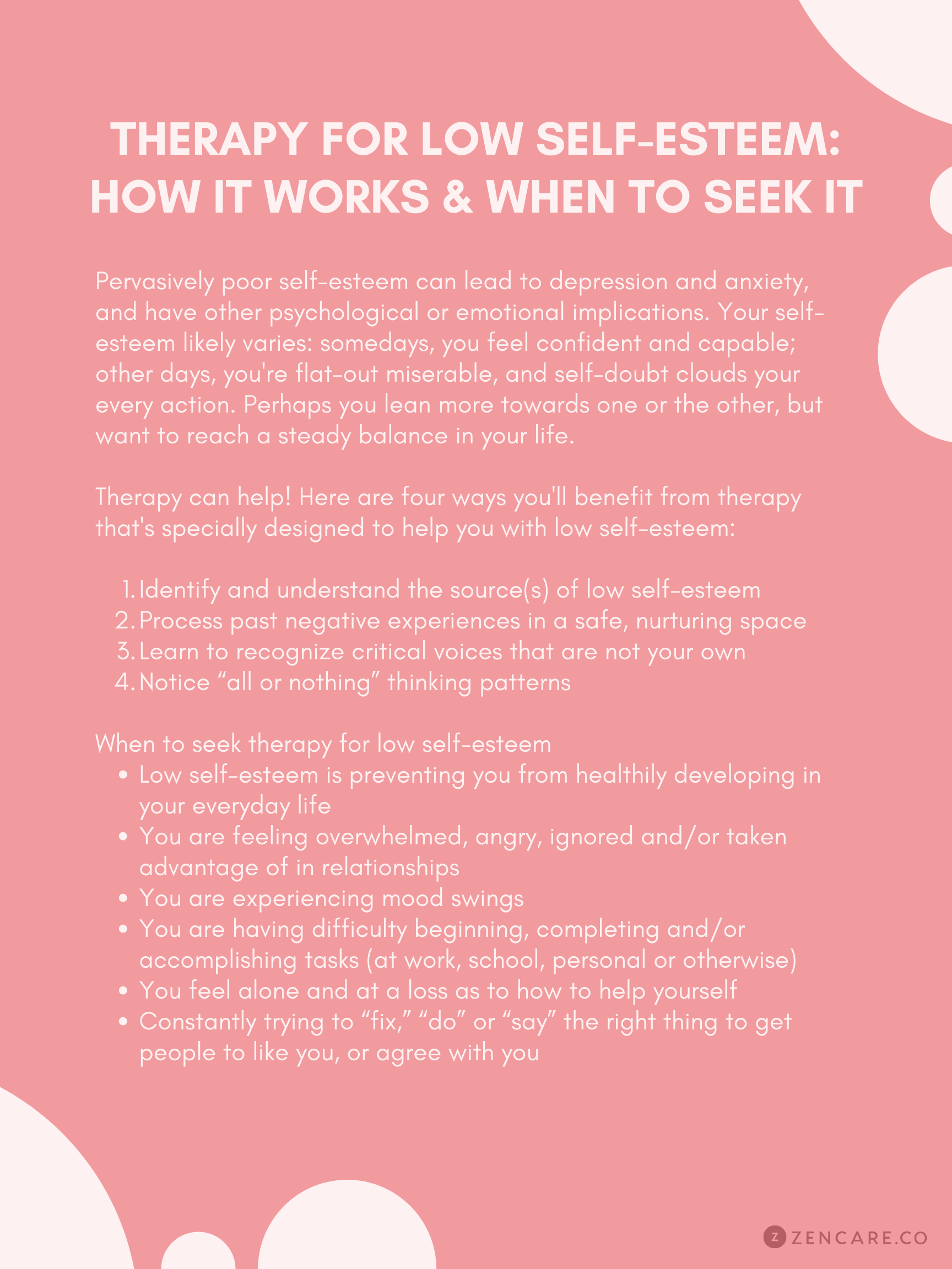 Identifying Low Self-Esteem and Improving Your Sense of Self - Connolly  Counselling Centre