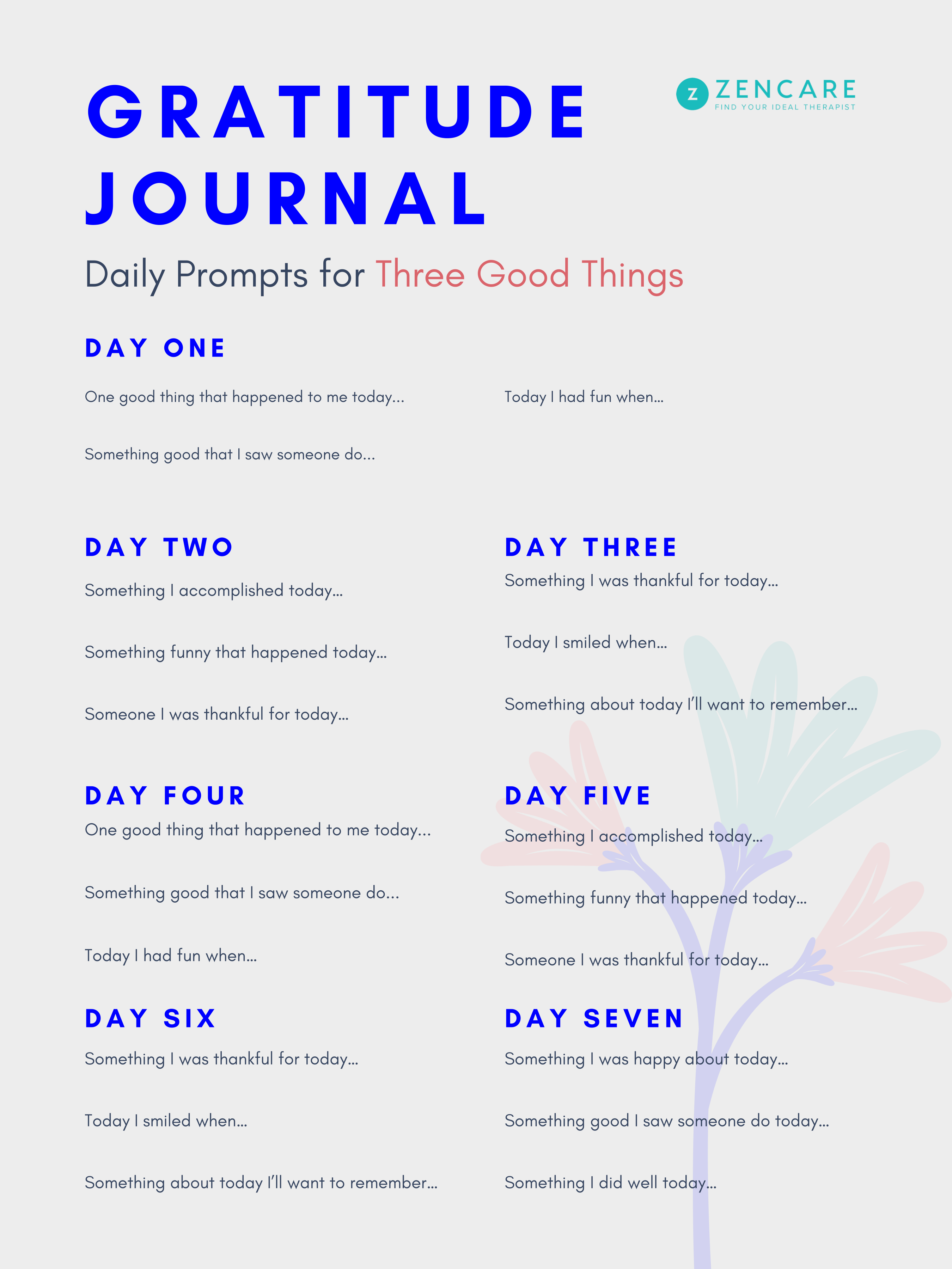 gratitude journal example