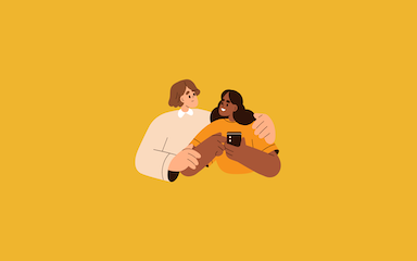 Two people showing care for eachother