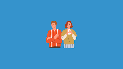 A couple sits on a couch, their backs facing on another, in disagreement.